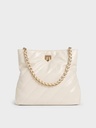 Fawn Panelled Chain-Handle Shoulder Bag